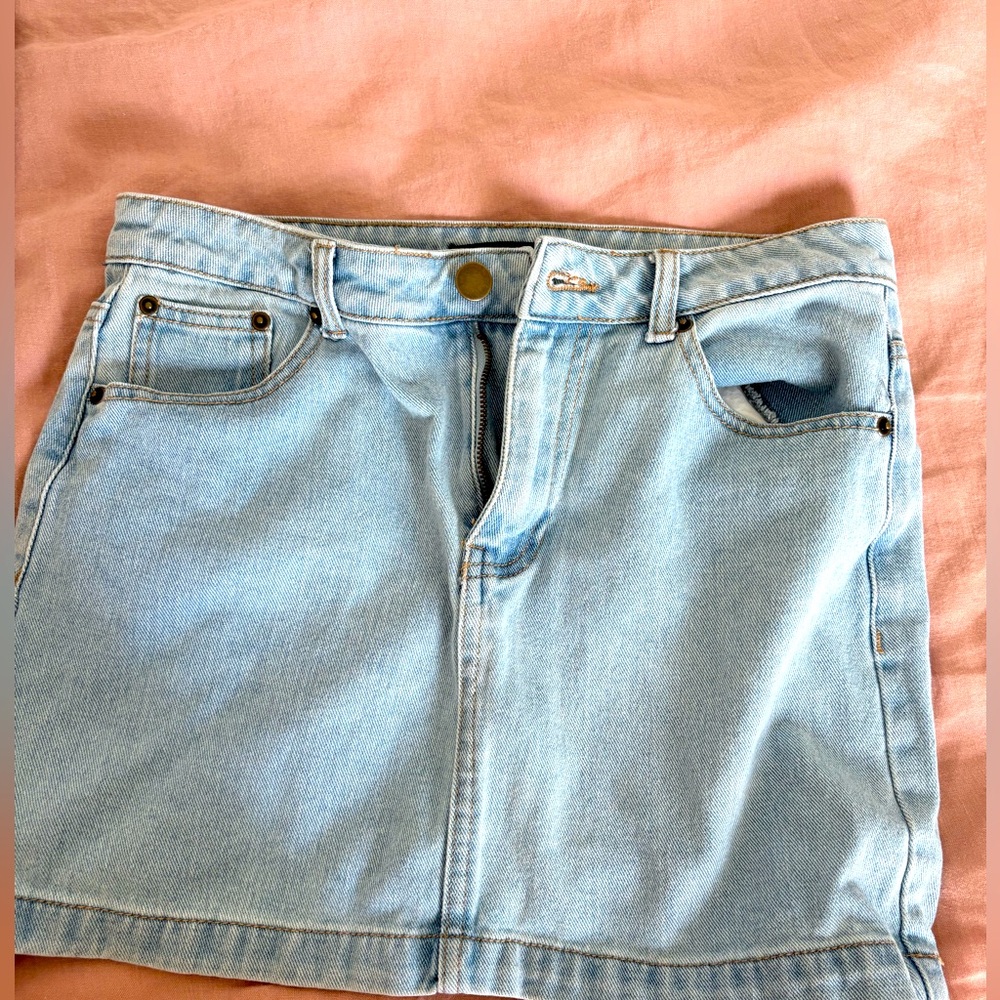 Light Blue Denim Mini Skirt